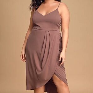 Lulus Reinette Mauve Purple formal Midi Dress (2X) NWT